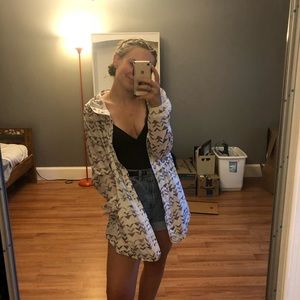 Raincoat style jacket with purple accents 💜